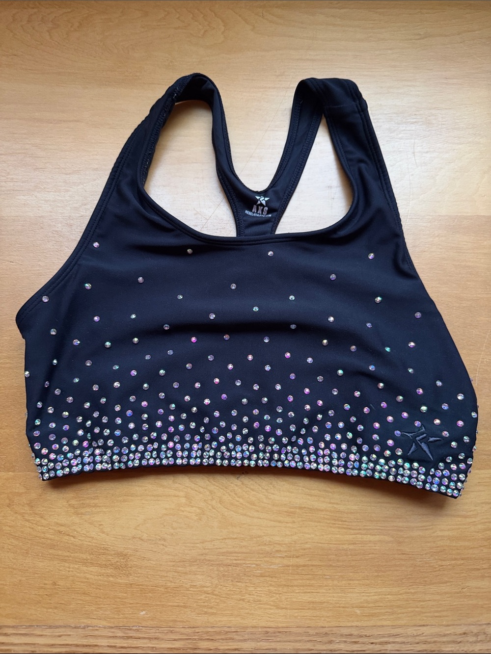 Black Rhinestone Racerback Sports Bra